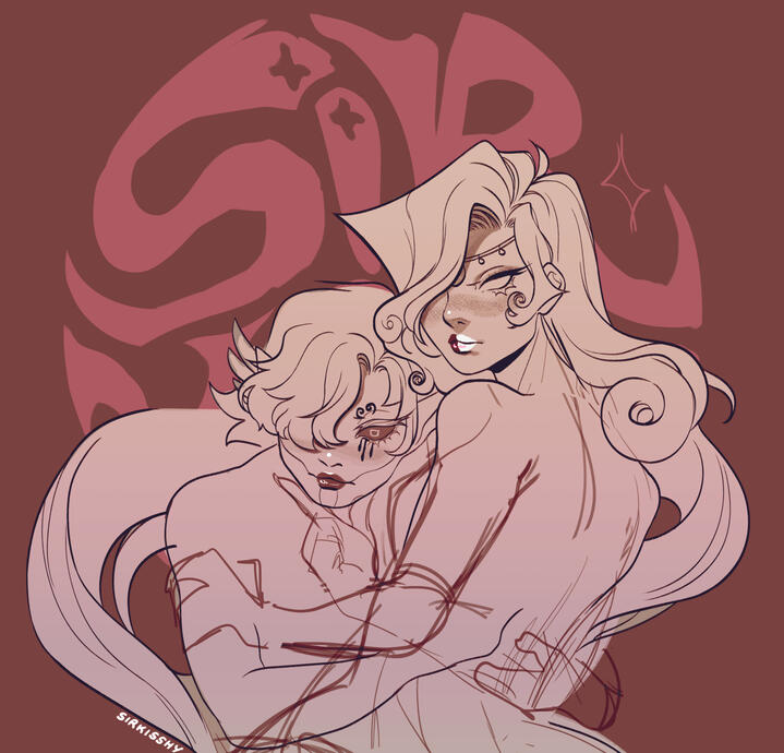 WIP - Xasha (Original Character) and Eve (No Straight Roads) (2022)